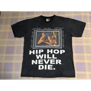 Vintage Y2K Tupac Shakur T Shirt Hip Hop RAP Will Never Die Deathrow XL Phat Doc